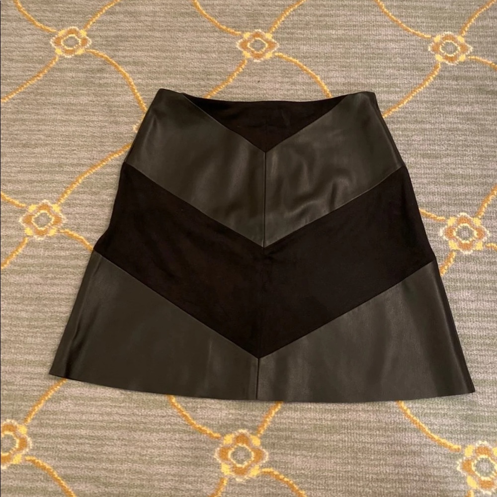 Zara suede and leather mini skirt